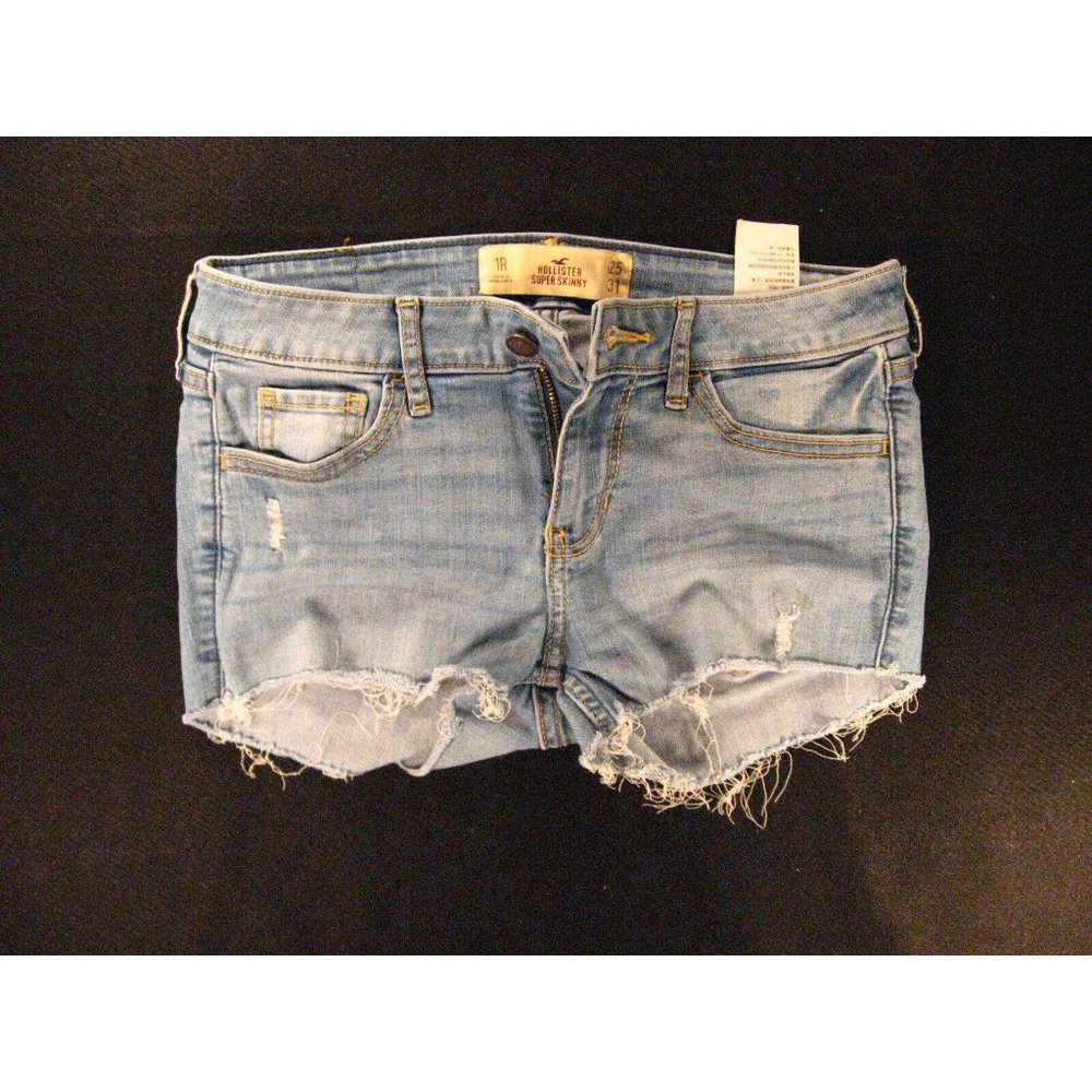Hollister Womans Super Skinny CUTOFF Jeans shorts 26 MEASURED Juniors TAG 1r/w25